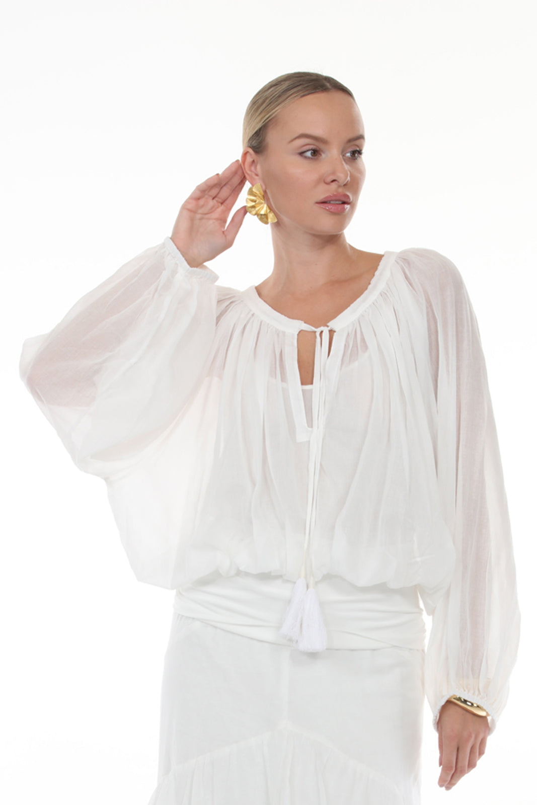 Peasant Top - Cotton | White