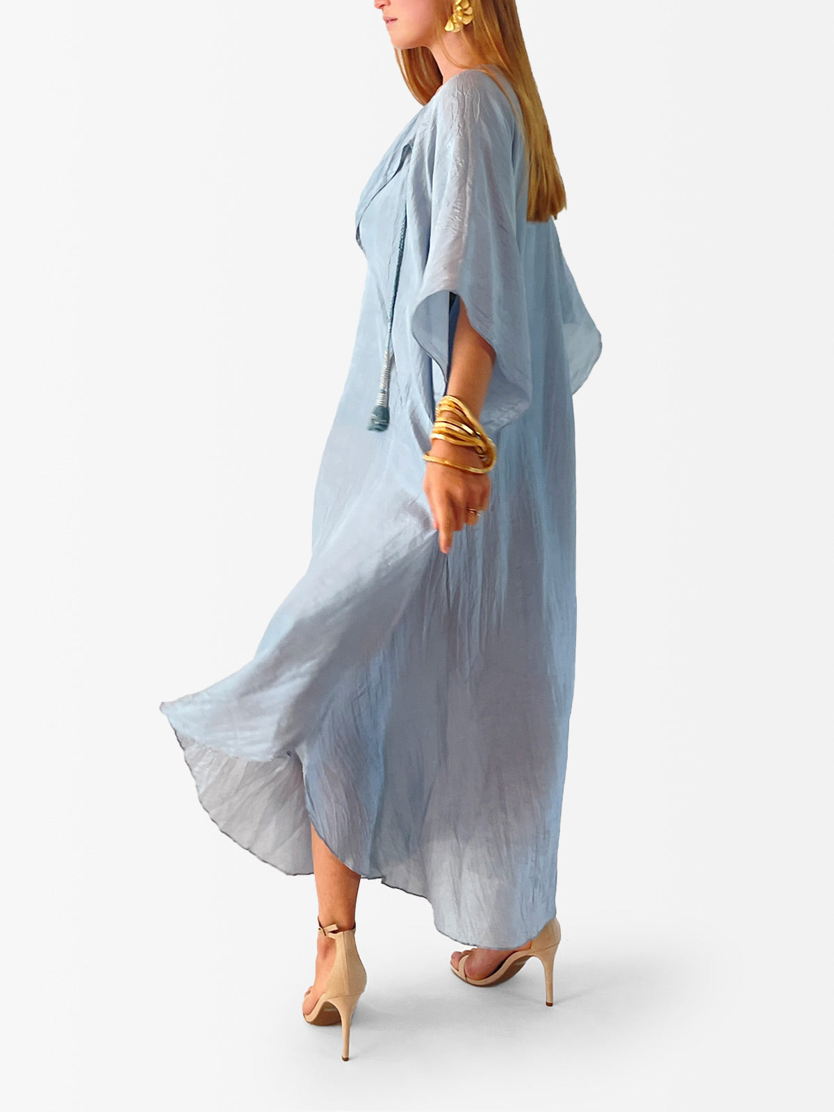 VACANCES Zanna Silk Caftan Vintage Denim side