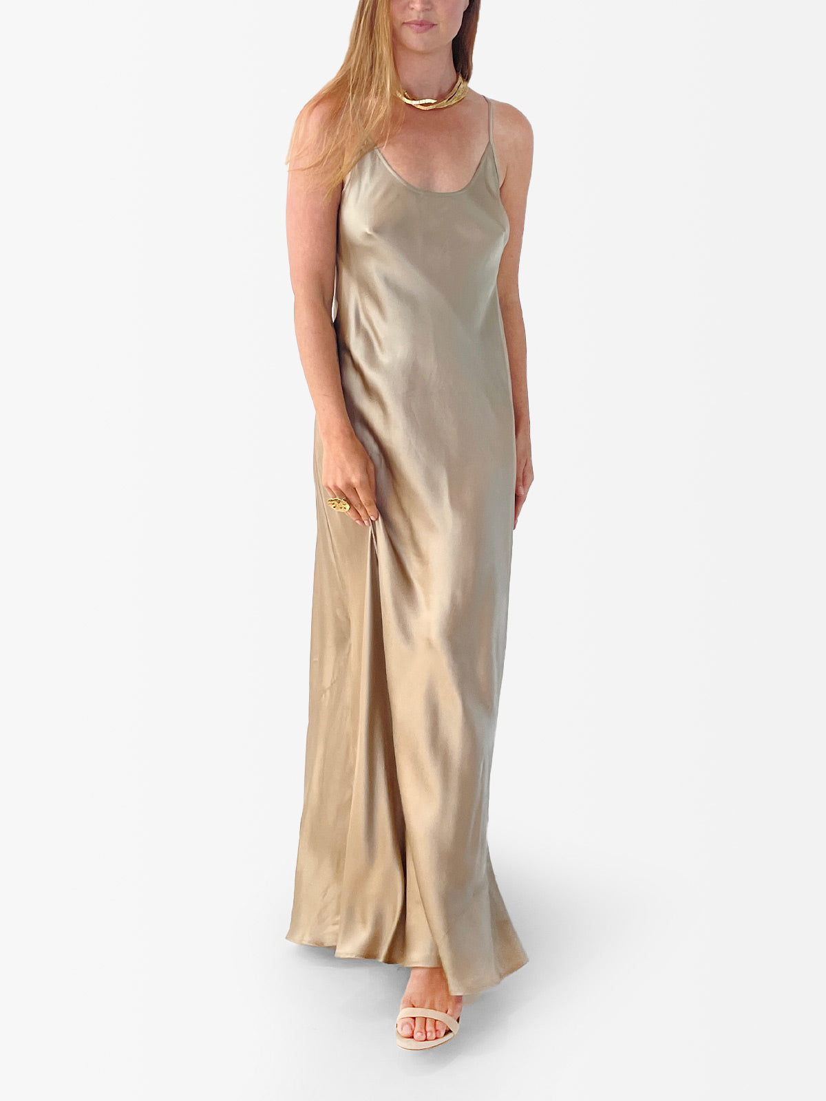 Silk Charmeuse Maxi Dress | Champagne Champagne / S/M Silk Charmeuse Maxi Dress | Champagne Champagne / S/M