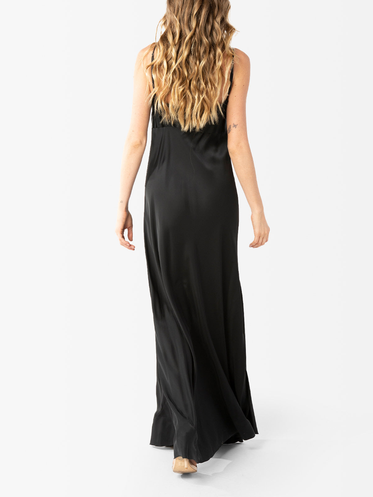 VACANCES Silk Habotai Slip Dress back