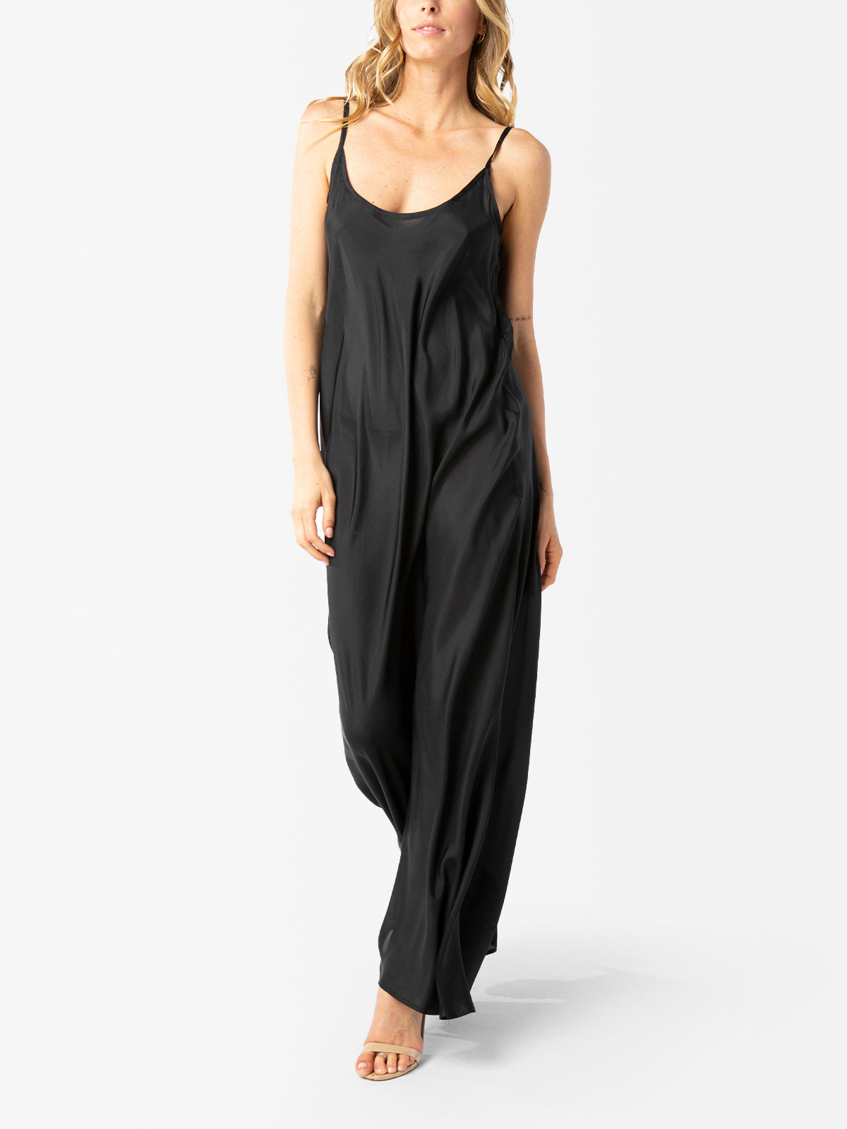 VACANCES Silk Habotai Slip Dress front