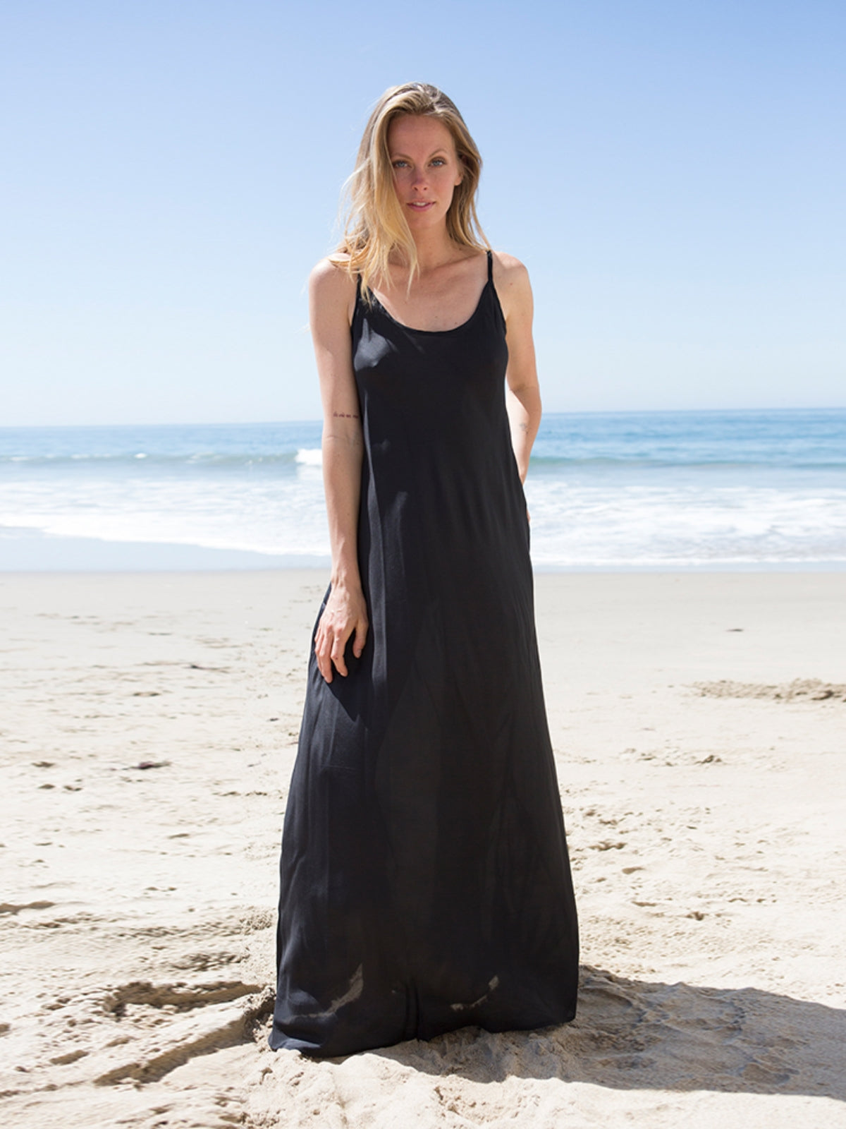 VACANCES Silk Habotai Slip Dress lifestyle