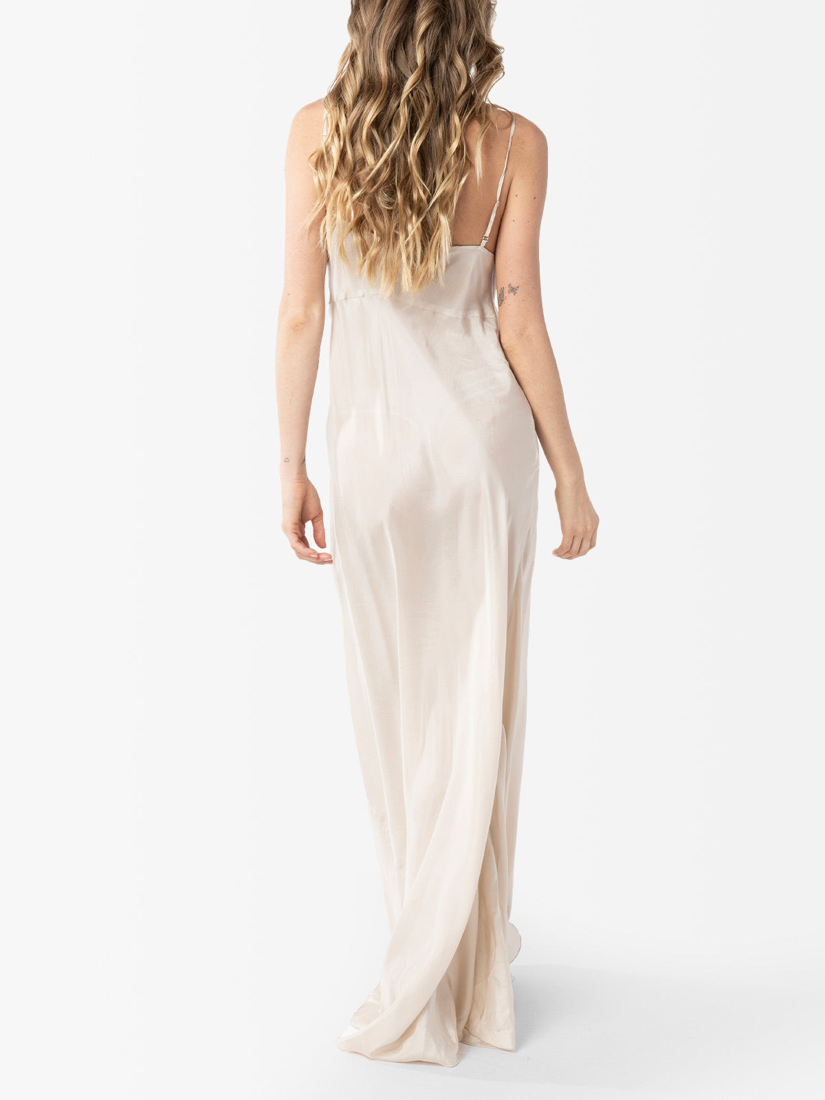 VACANCES Silk Habotai Slip Dress back