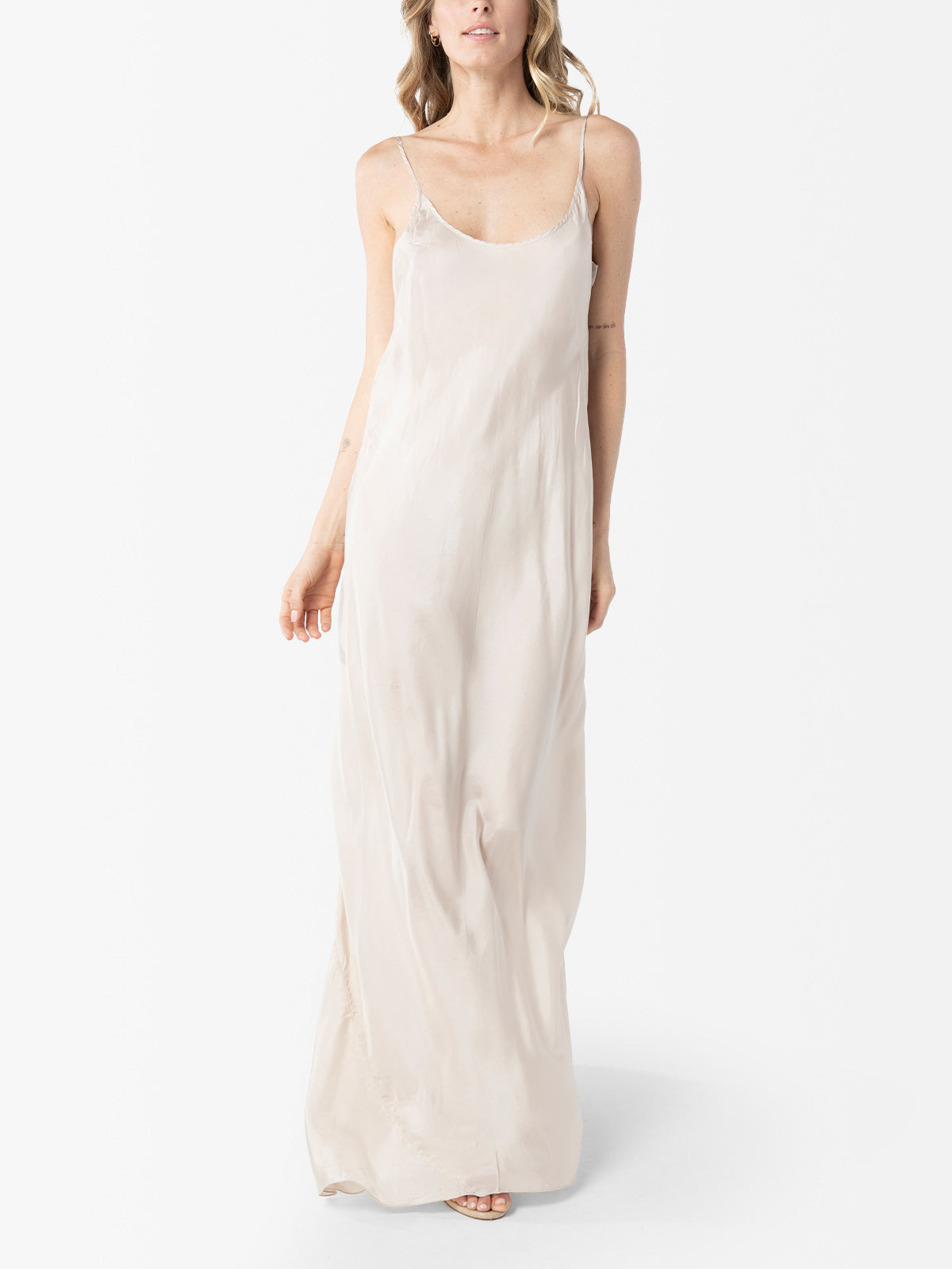 VACANCES Silk Habotai Slip Dress front