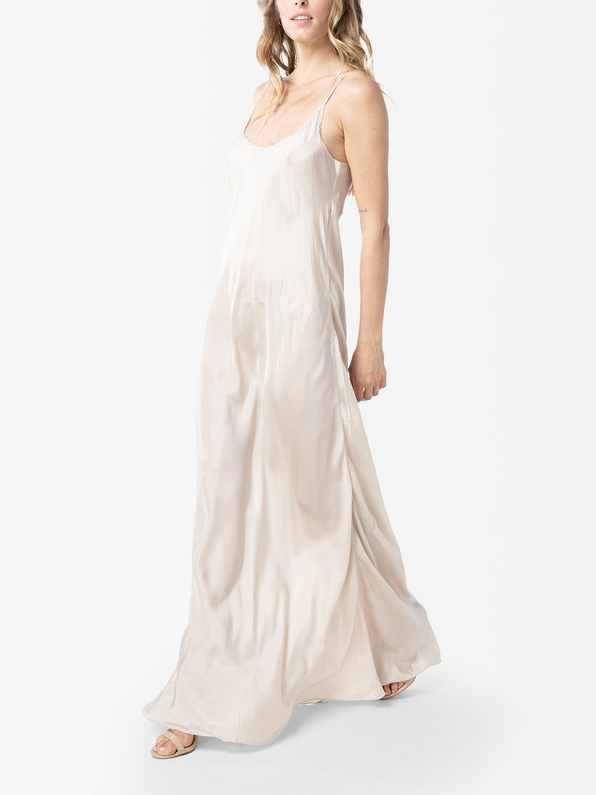VACANCES Silk Habotai Slip Dress side