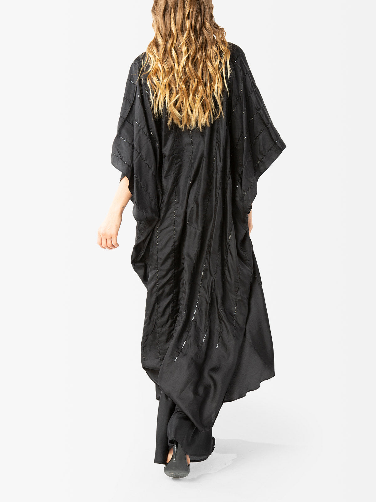 VACANCES Danielle Black Evening Caftan Dress Back