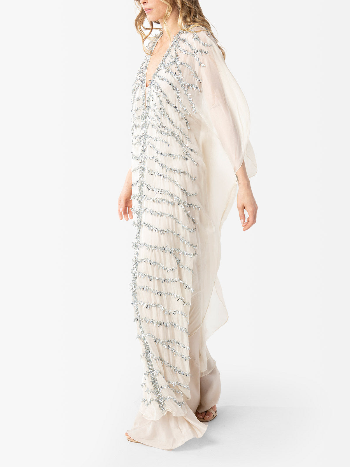 VACANCES Freesia Champagne Evening Caftan Dress side