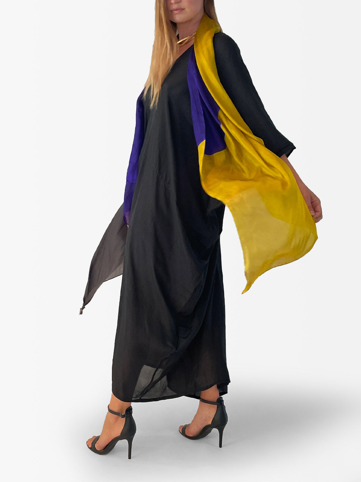 VACANCES Pareo Black Mustard Purple side