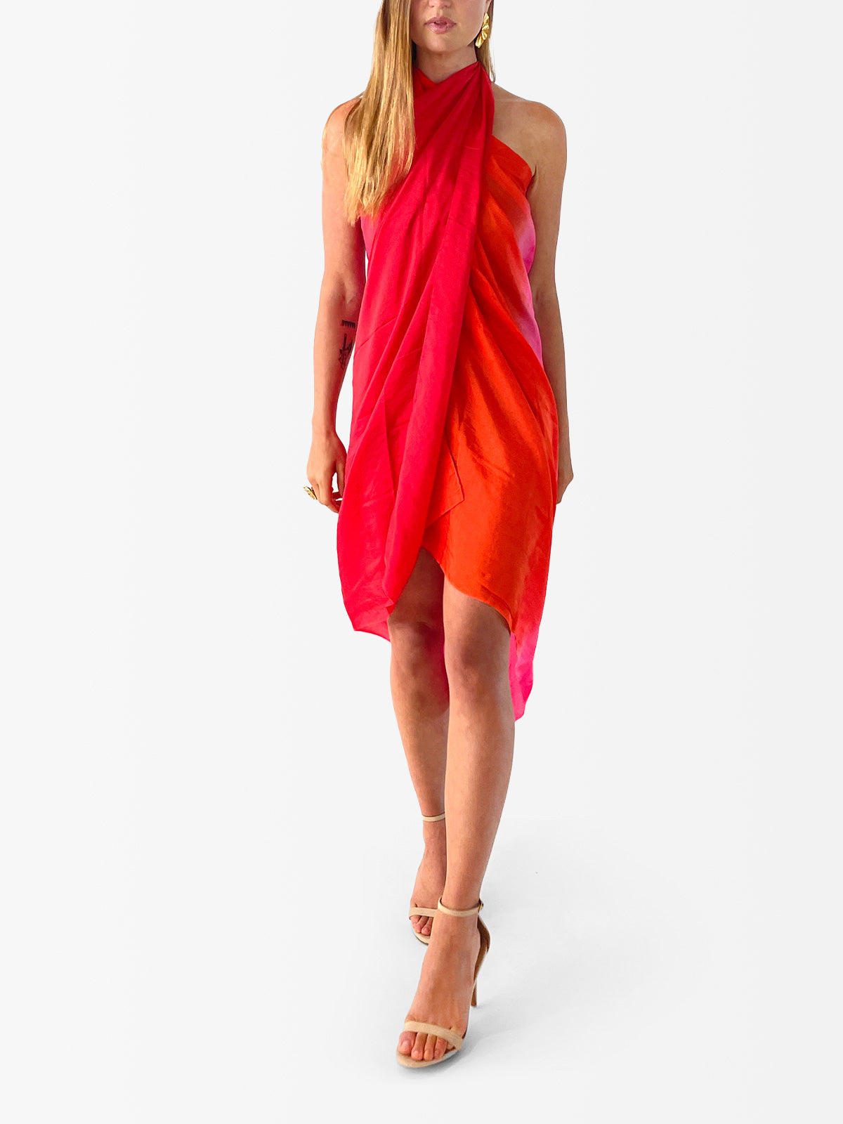 Silk Pareo | Poppy/Rose/Orange