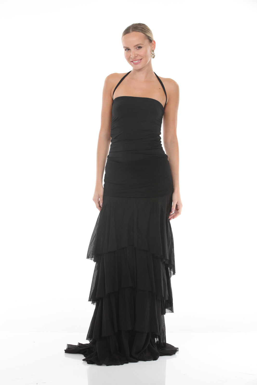 Cascade Ruffle Skirt | Black