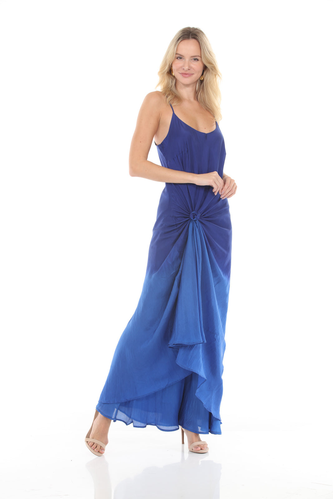 Double Layer Silk Slip Dress Dip Dye