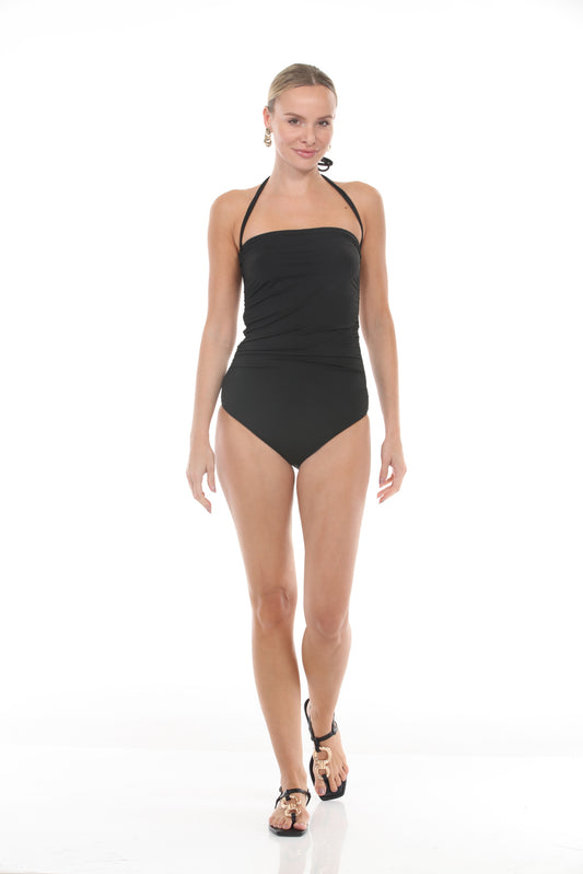 Drawstring Reversible Bodysuit | Black/Grey