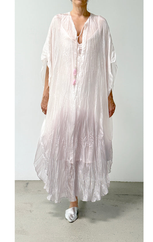 ZANNA CRINKLE DIP DYE Caftan | Blush