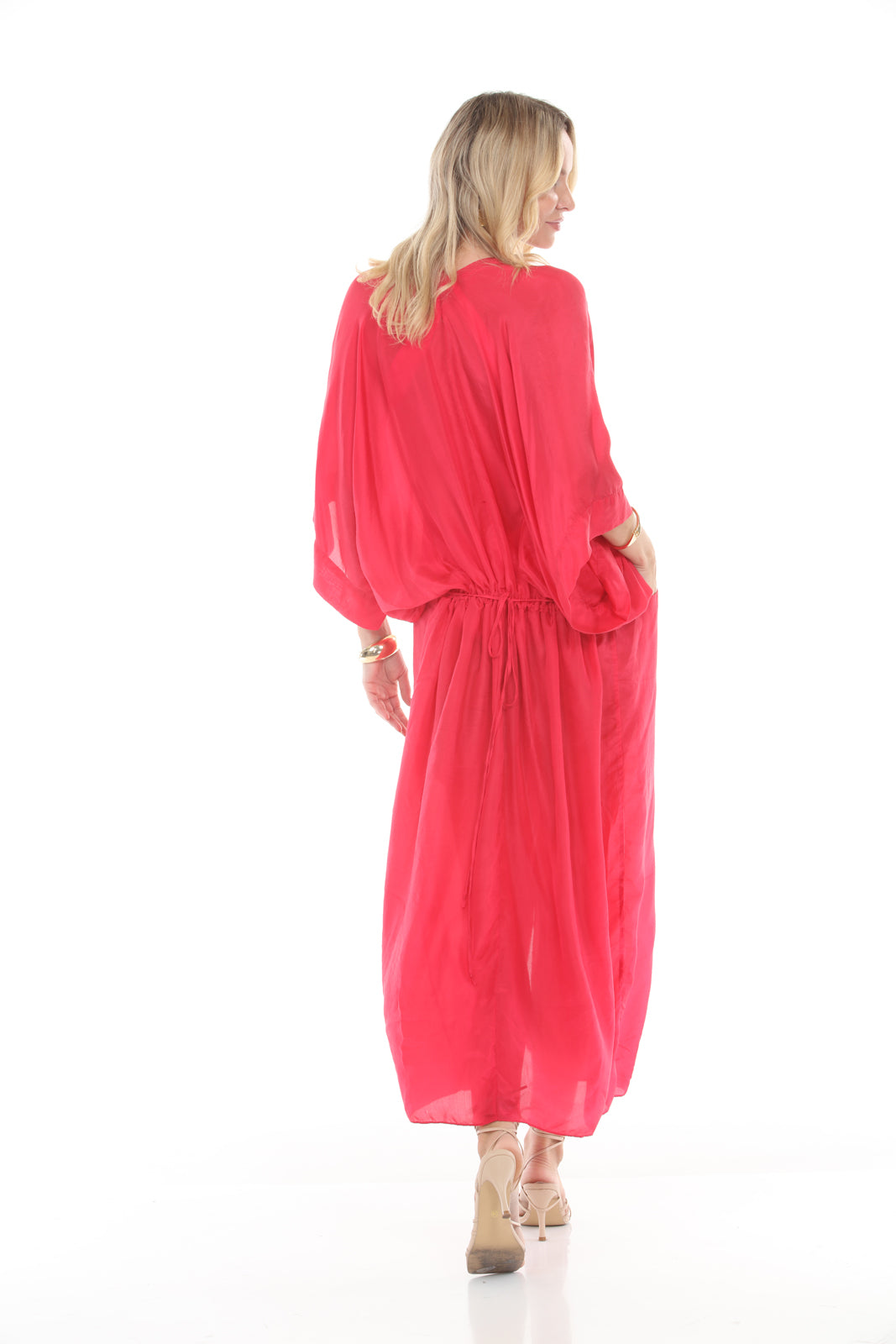 Knot Front Dress | Pink - back