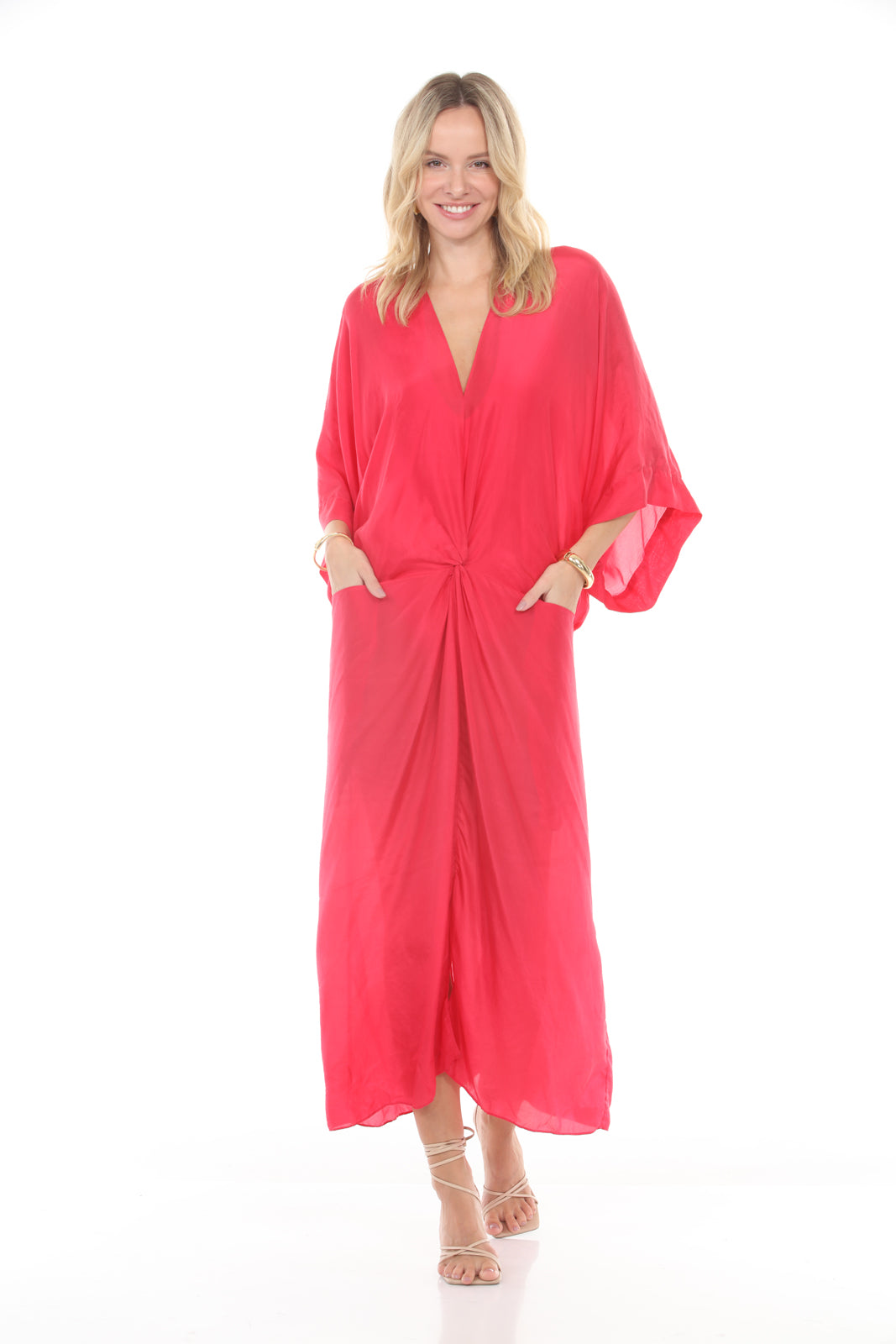 Knot Front Dress | Pink - front alt2