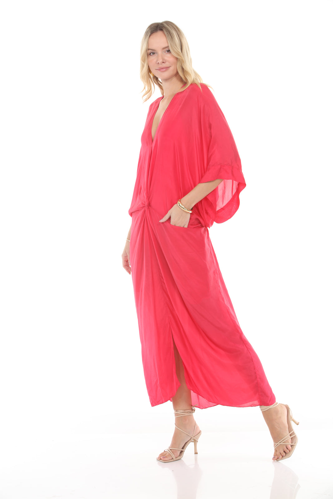 Knot Front Dress | Pink - side