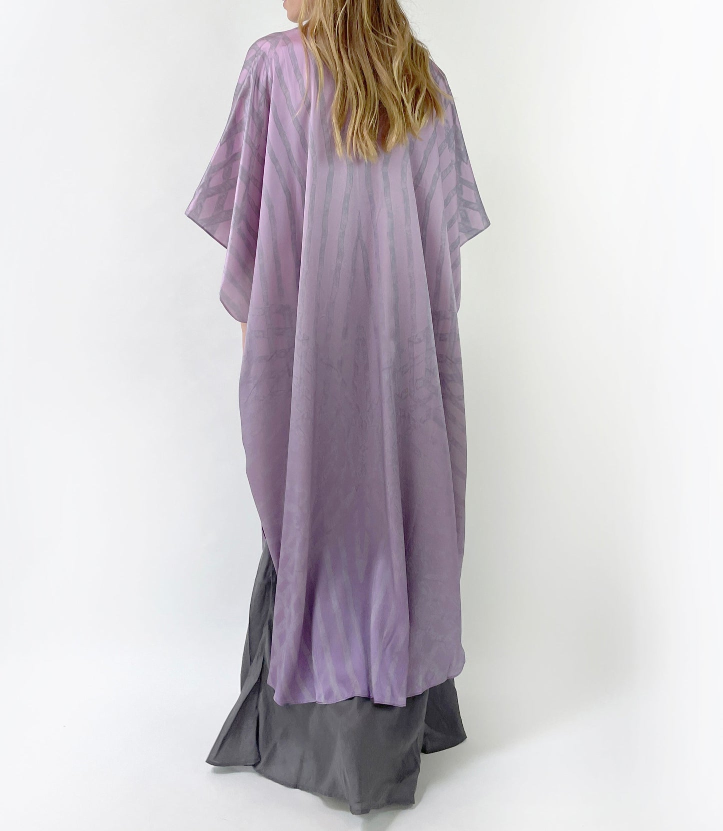 Luna Silk Caftan | Violet - Back