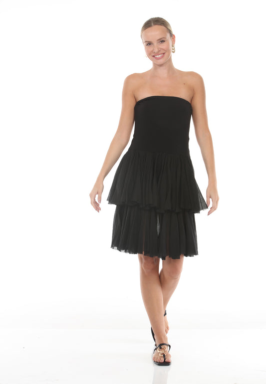 Mini Ruffle Dress | Black