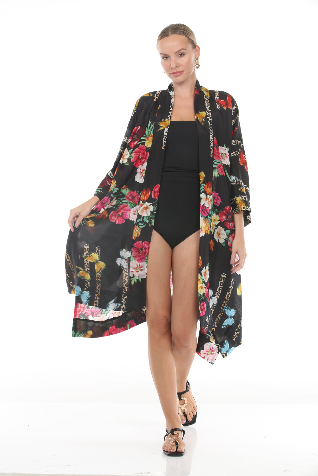 NATALY KIMONO PRINTED | BLACK