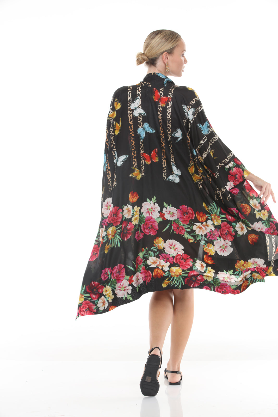 NATALY KIMONO PRINTED | BLACK back alt