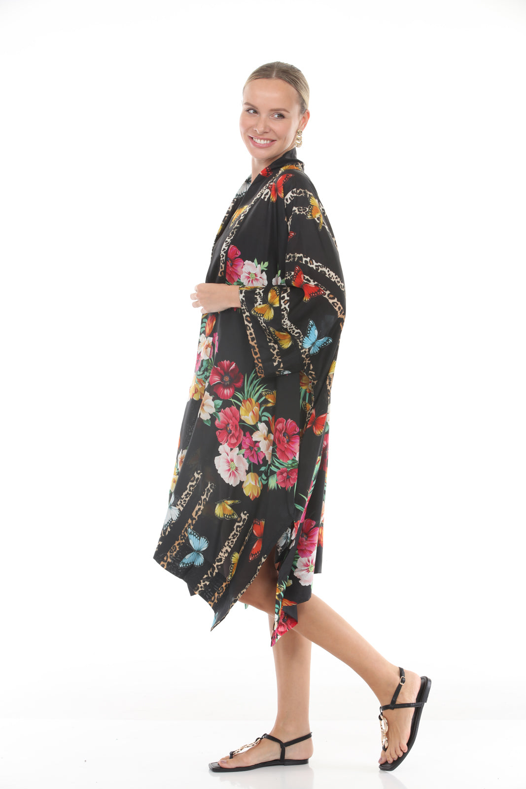 NATALY KIMONO PRINTED | BLACK side