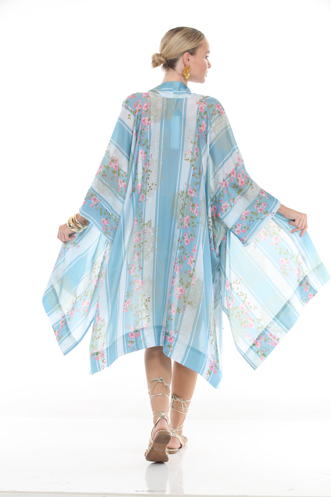 Nataly Kimono Printed | Light Blue - back
