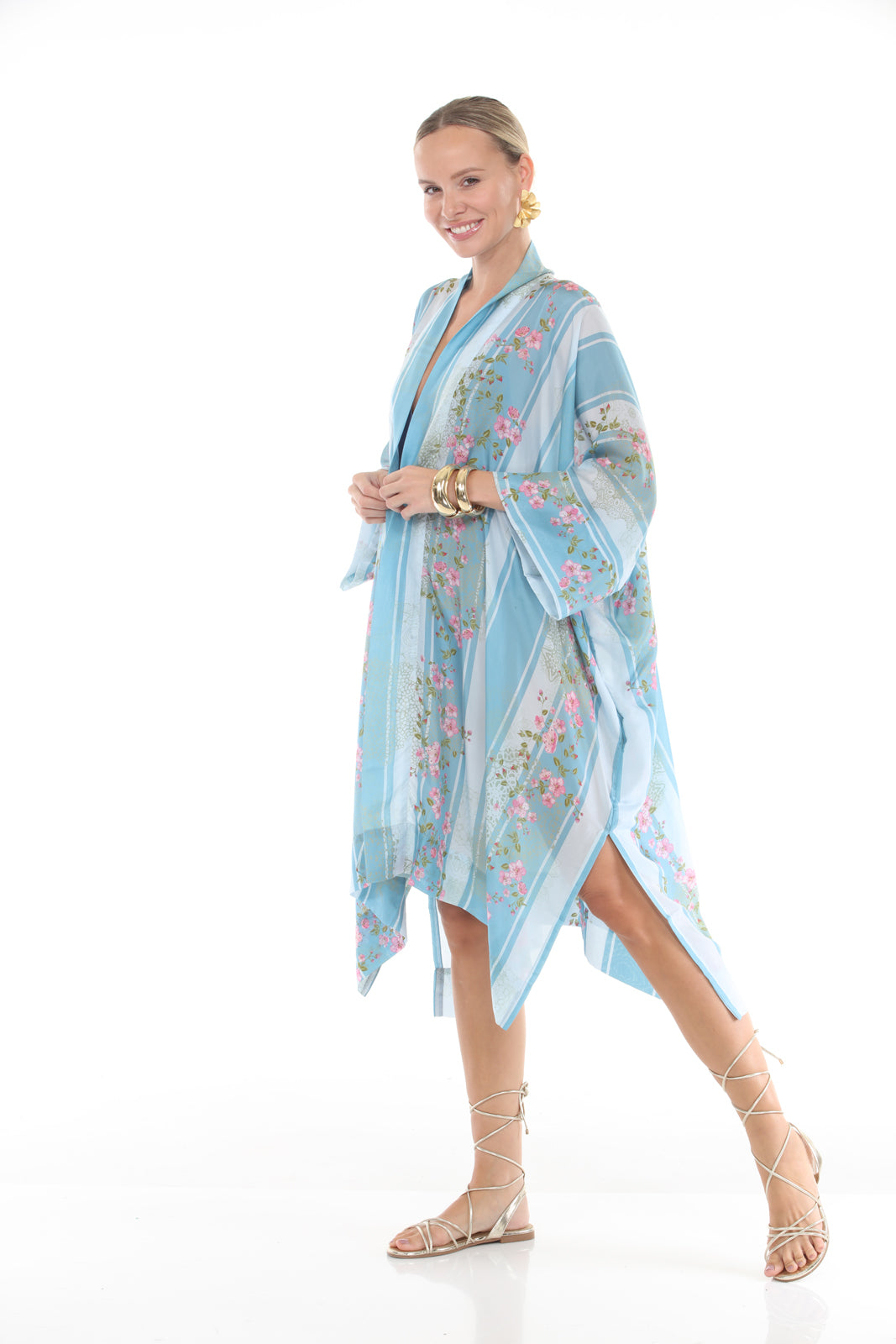 Nataly Kimono Printed | Light Blue - side
