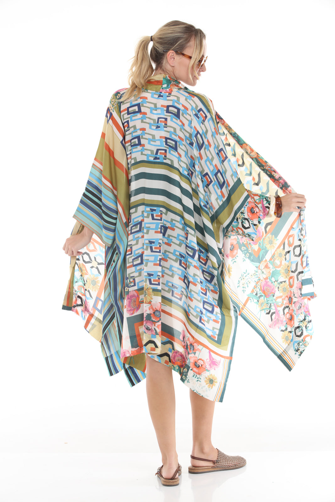 Nataly Kimono Printed | Olive - back