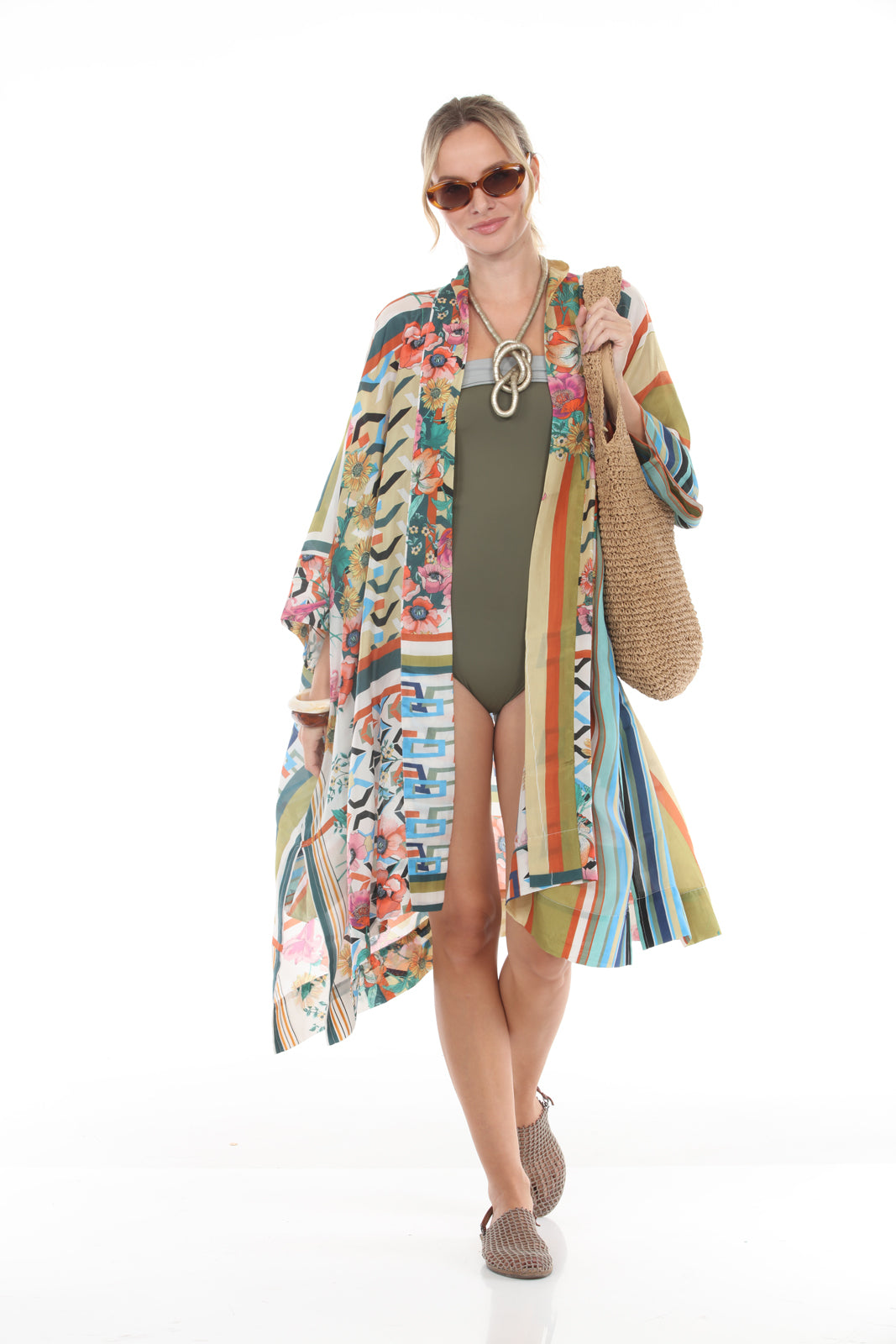 Nataly Kimono Printed | Olive - front