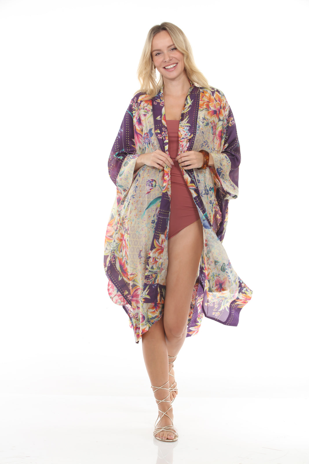 Nataly Kimono Printed | Purple - front
