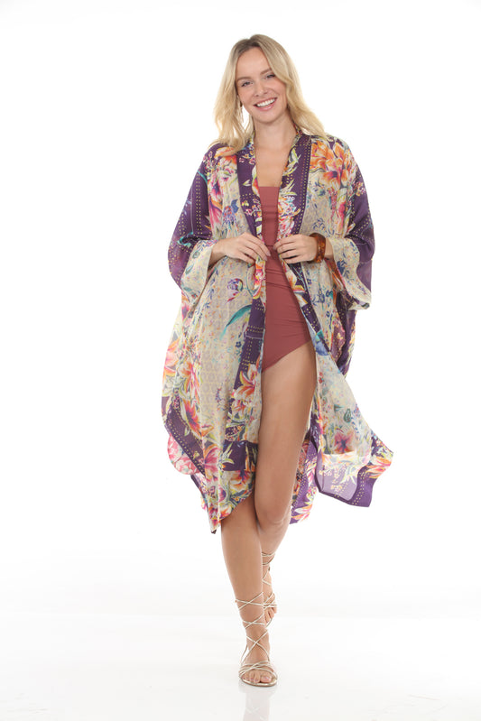 Nataly Kimono Printed | Purple - front