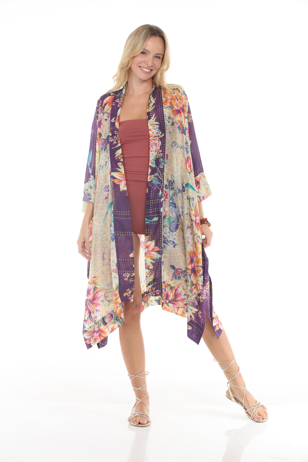 Nataly Kimono Printed | Purple - front alt