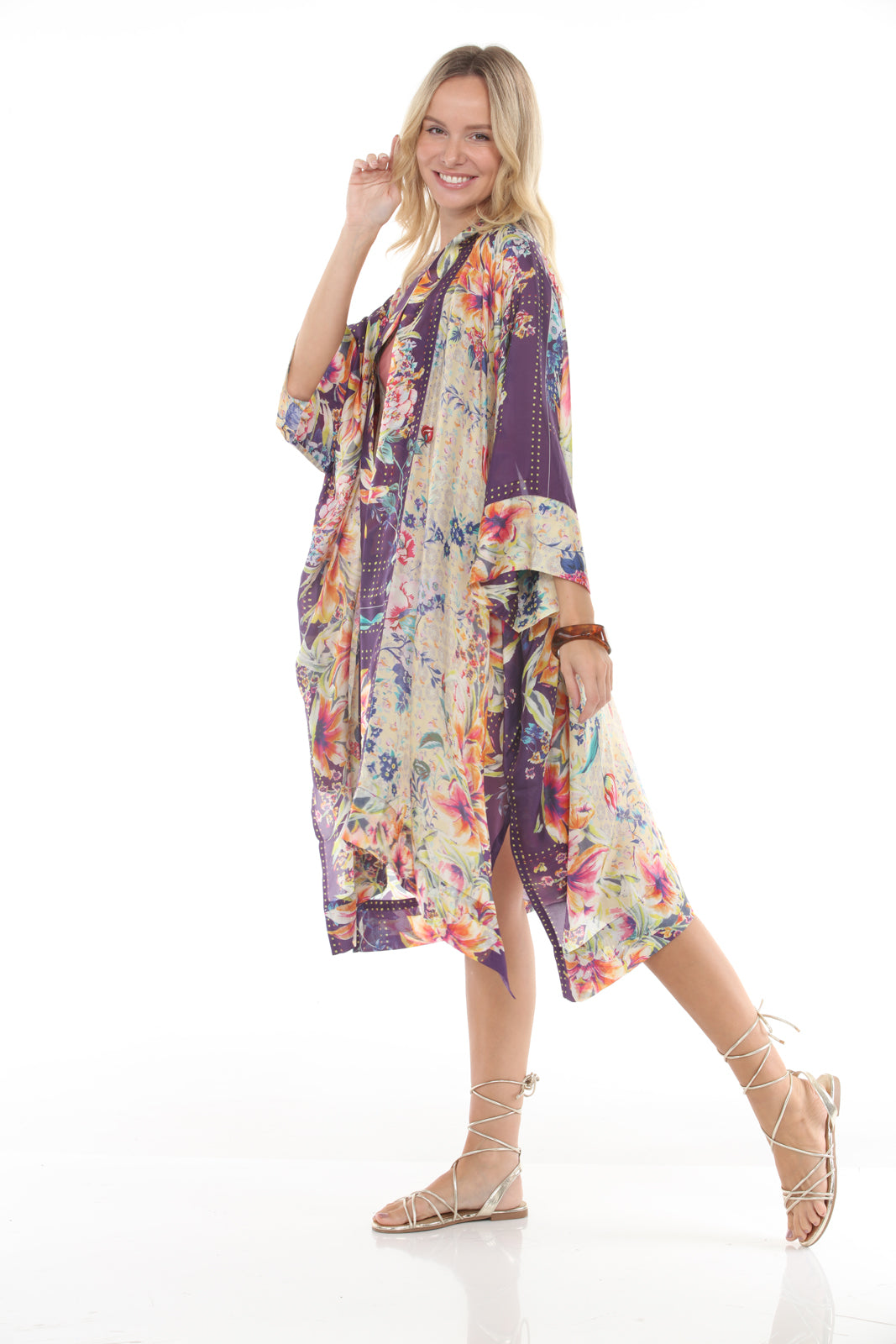 Nataly Kimono Printed | Purple - side