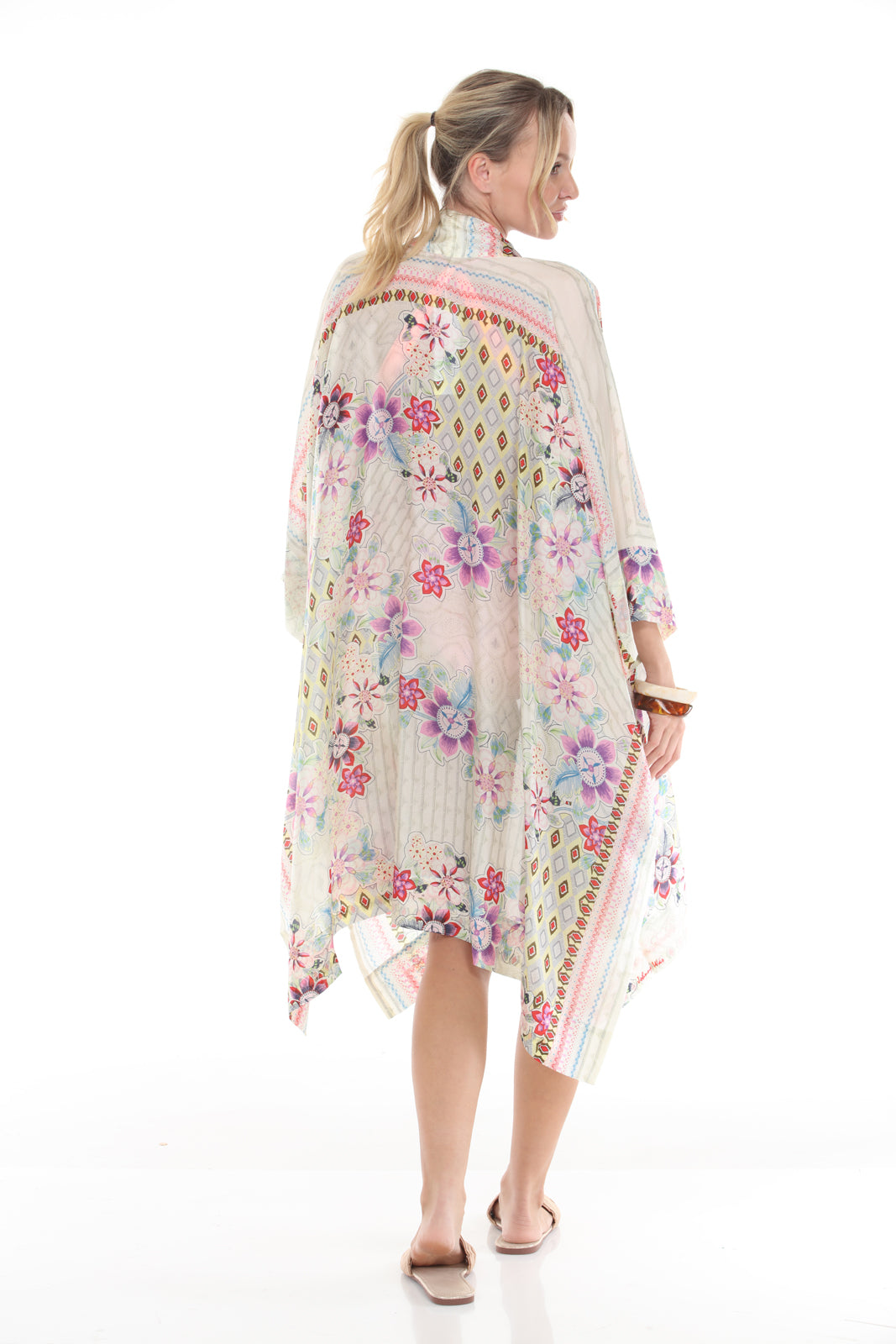 Nataly Kimono Printed | White - back