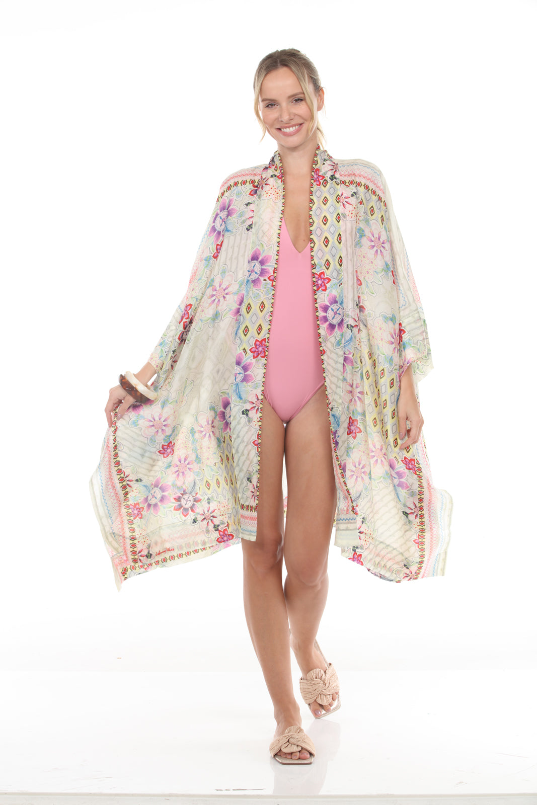 Nataly Kimono Printed | White - front