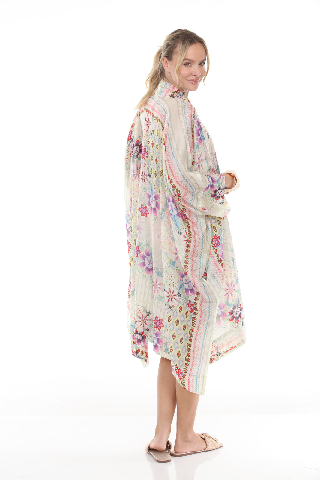 Nataly Kimono Printed | White - side alt