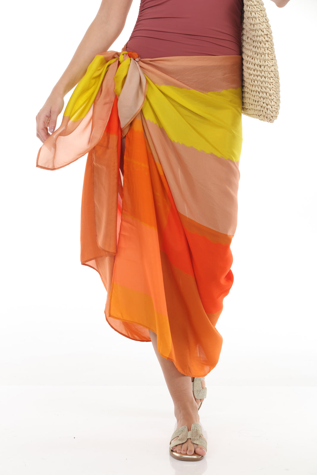 Pareo Abstract Stripe | Orange/Rust close