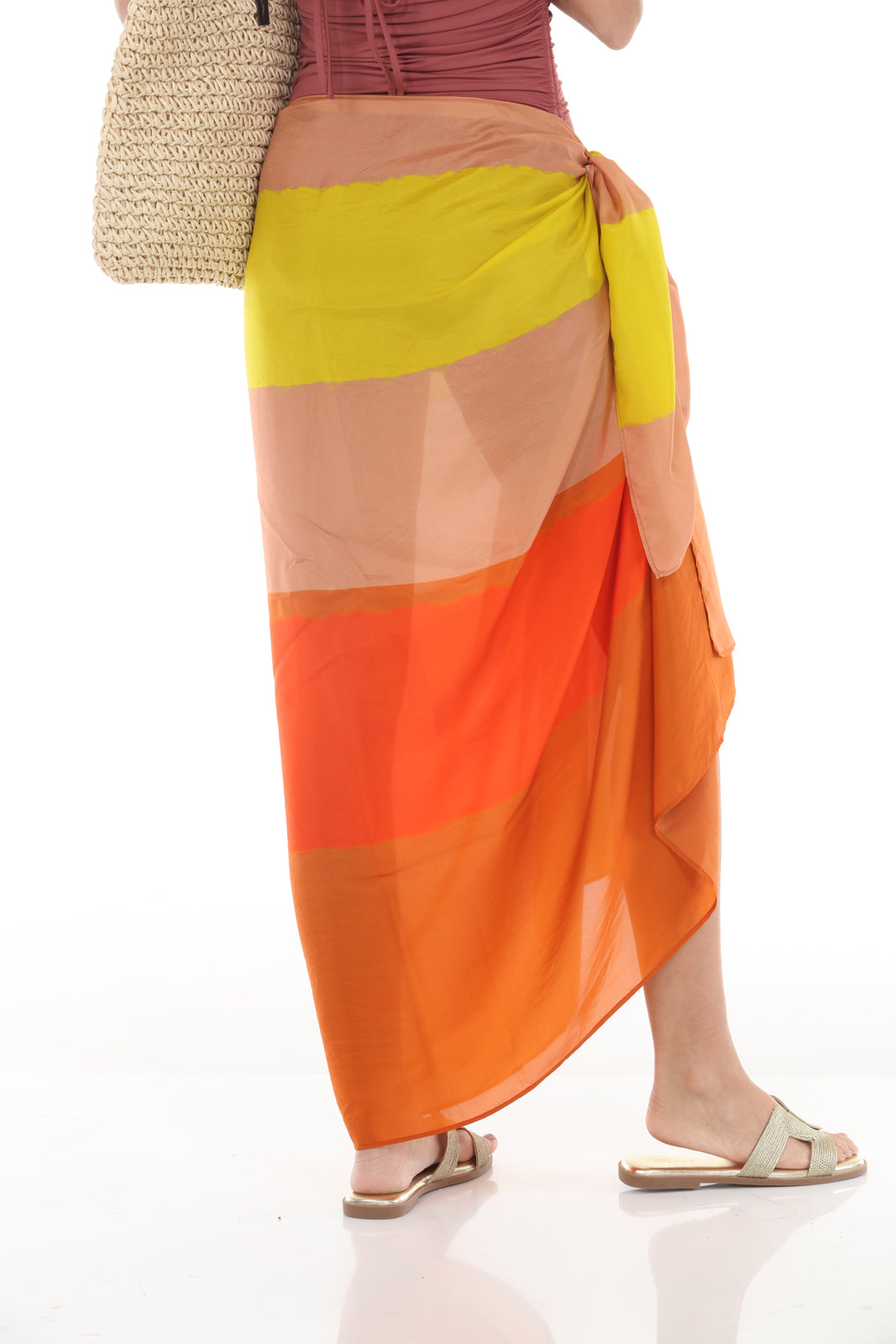 Pareo Abstract Stripe | Orange/Rust close back