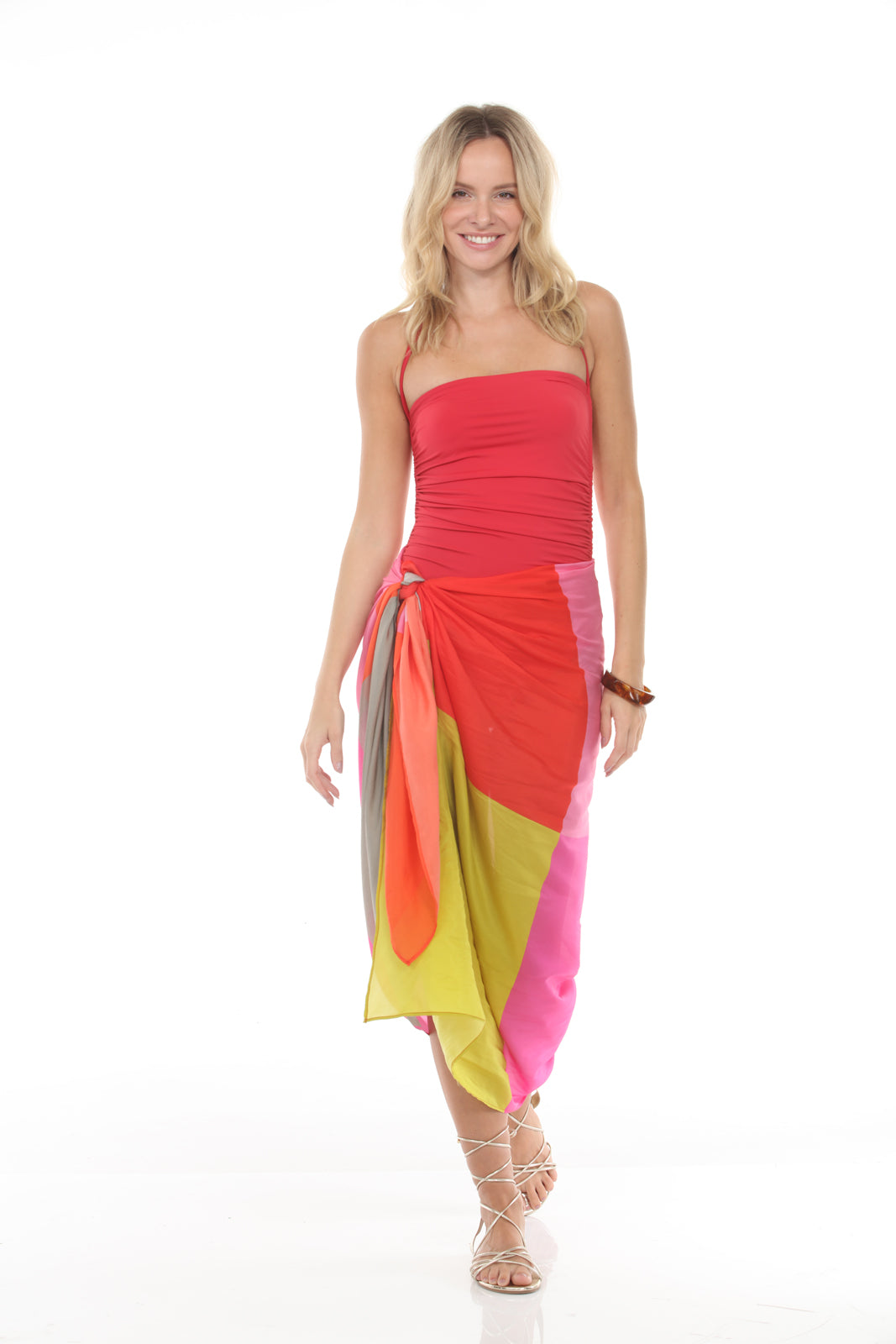 Pareo Squares Circus | Pink/Orange/Red/Yellow