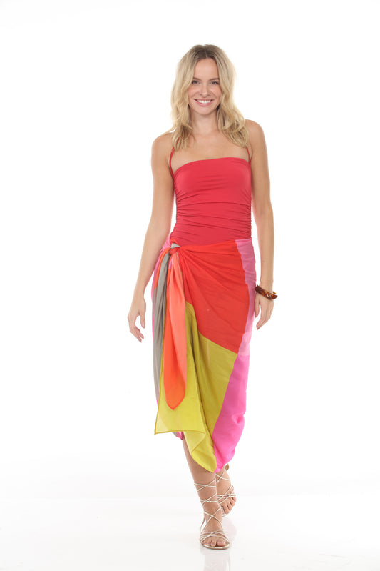 Pareo Squares Circus | Pink/Orange/Red/Yellow