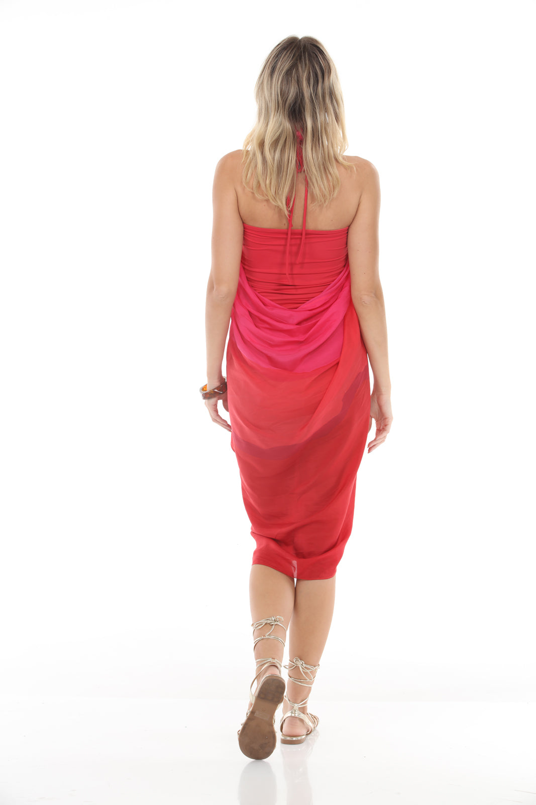Pareo Wave Print | Red/Pink back