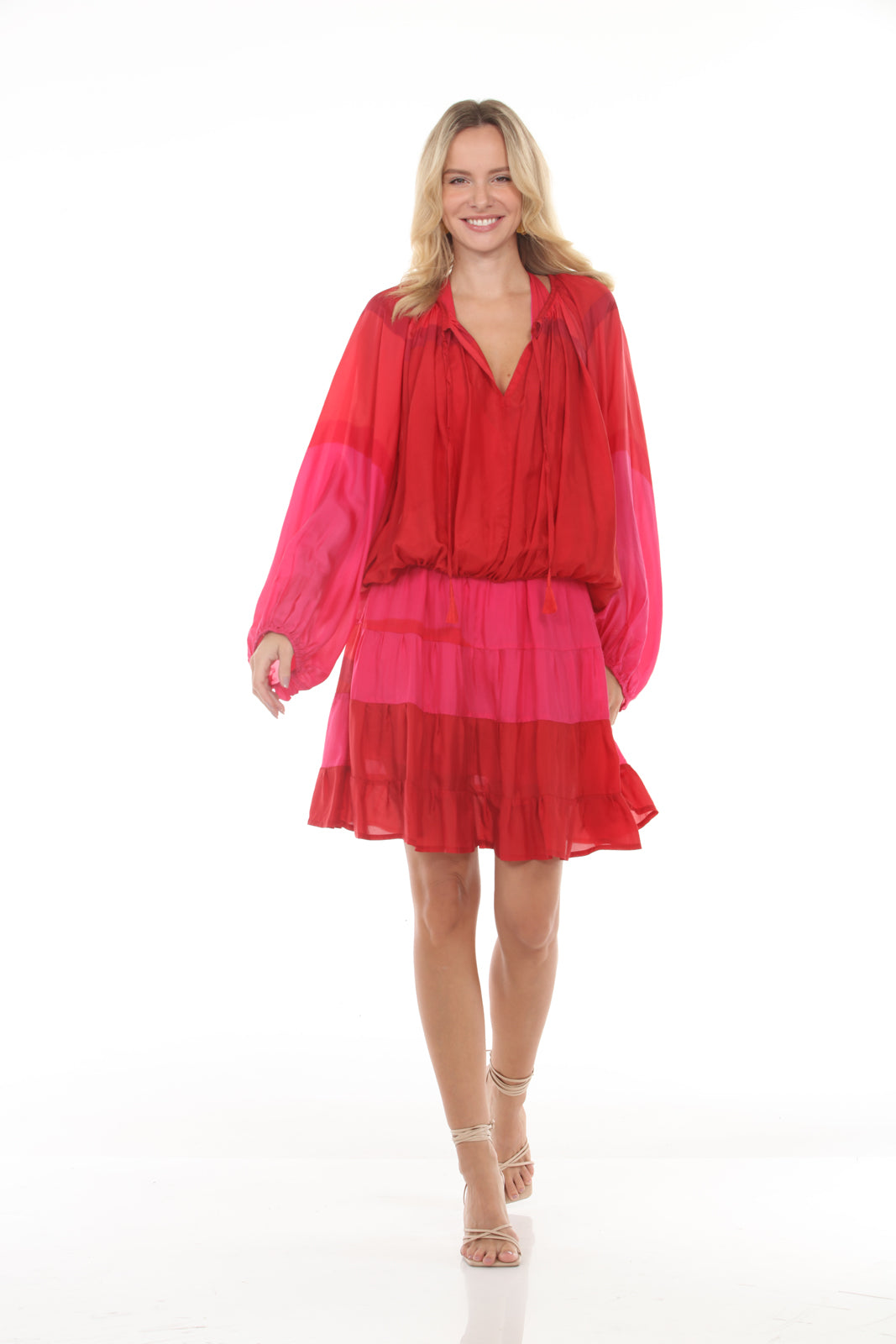 Peasant Top | Red/Pink