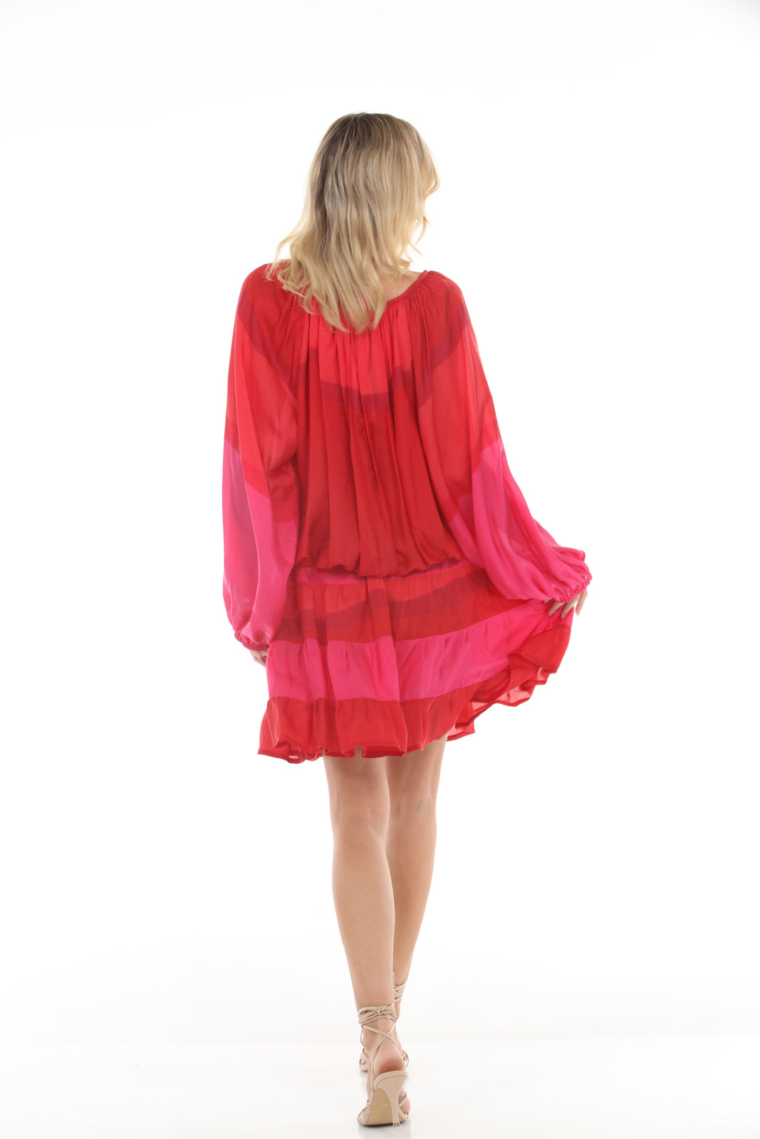 Peasant Top | Red/Pink - back