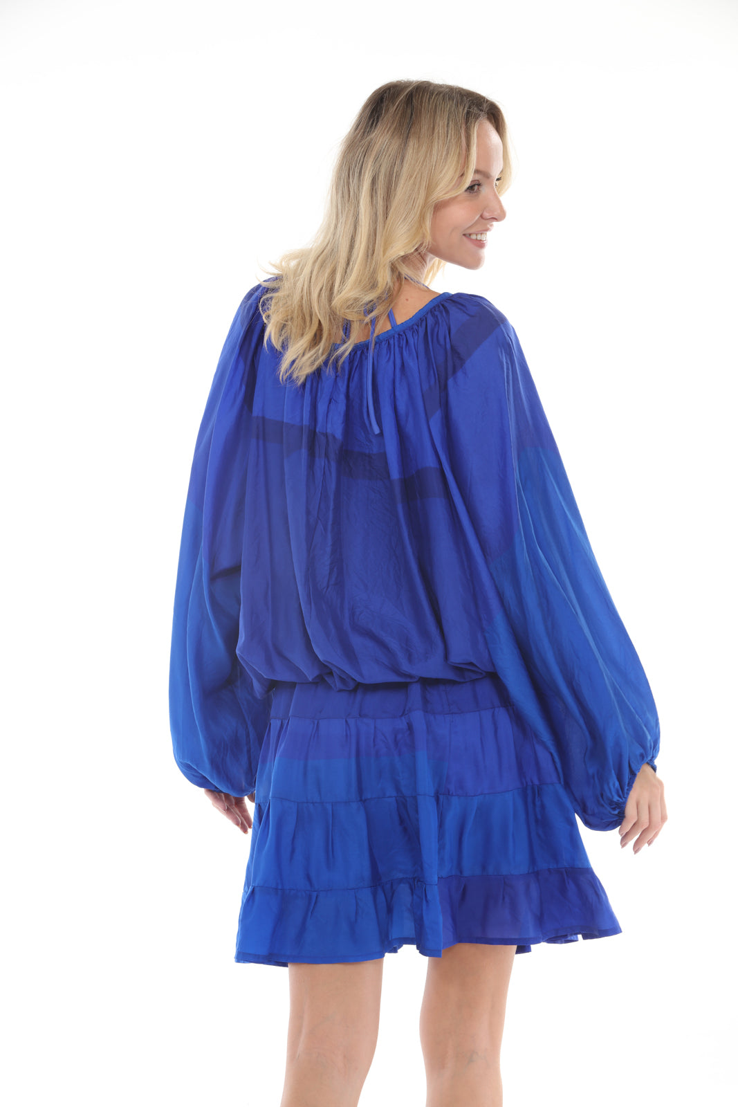 Peasant Top | Royal Blue/Moroccan Blue - closeup back