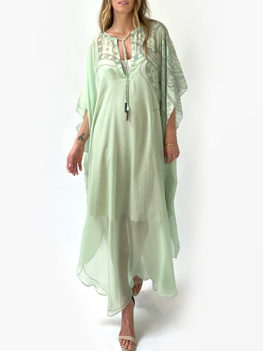 Mandala Silk Caftan  | Jade