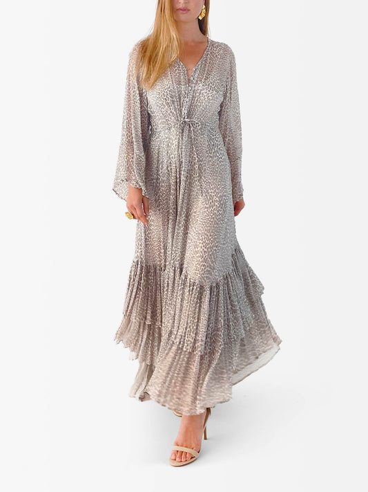 VACANCES Isla Lurex Dress Cream front