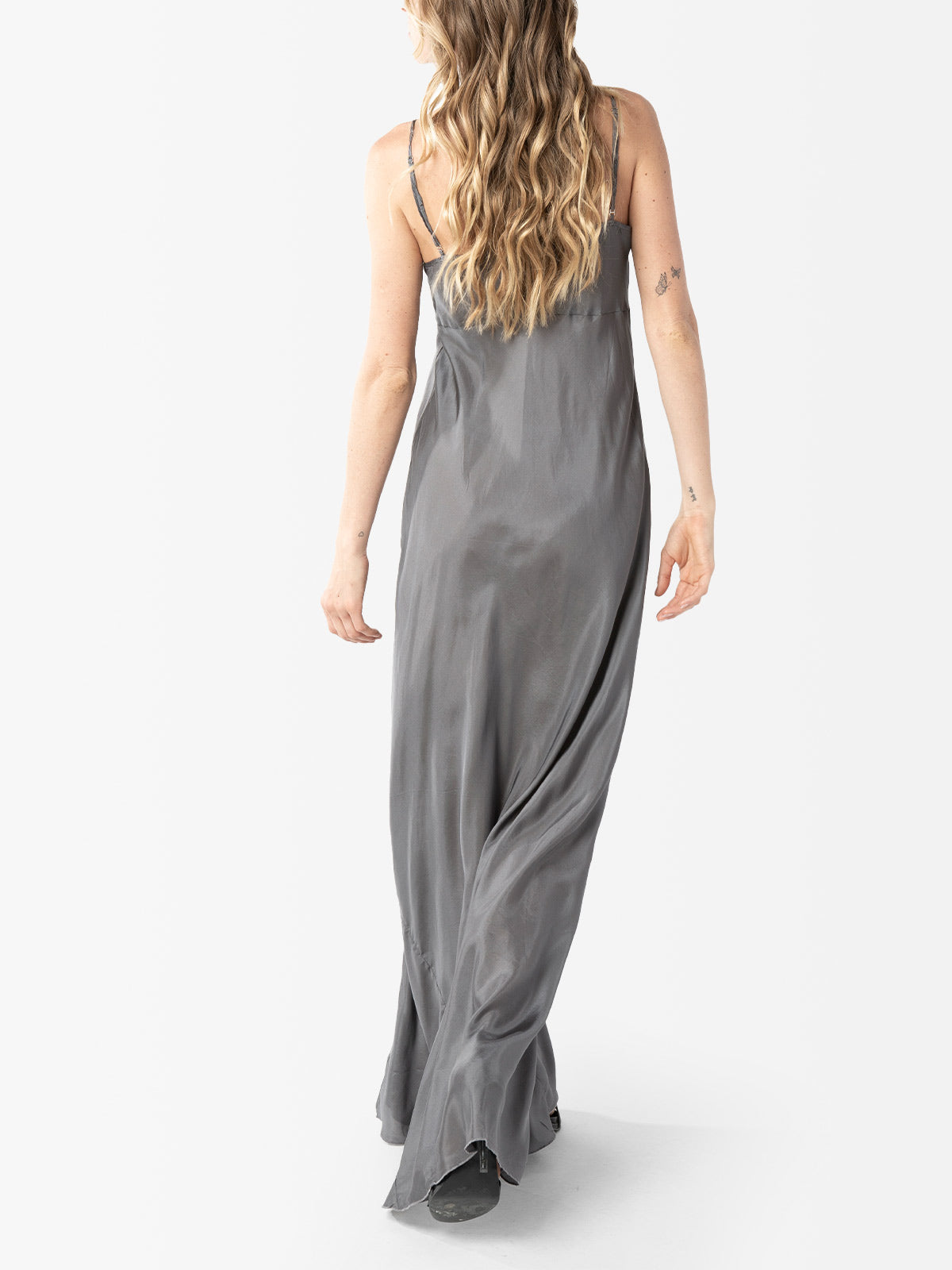 VACANCES Silk Habotai Slip Dress back