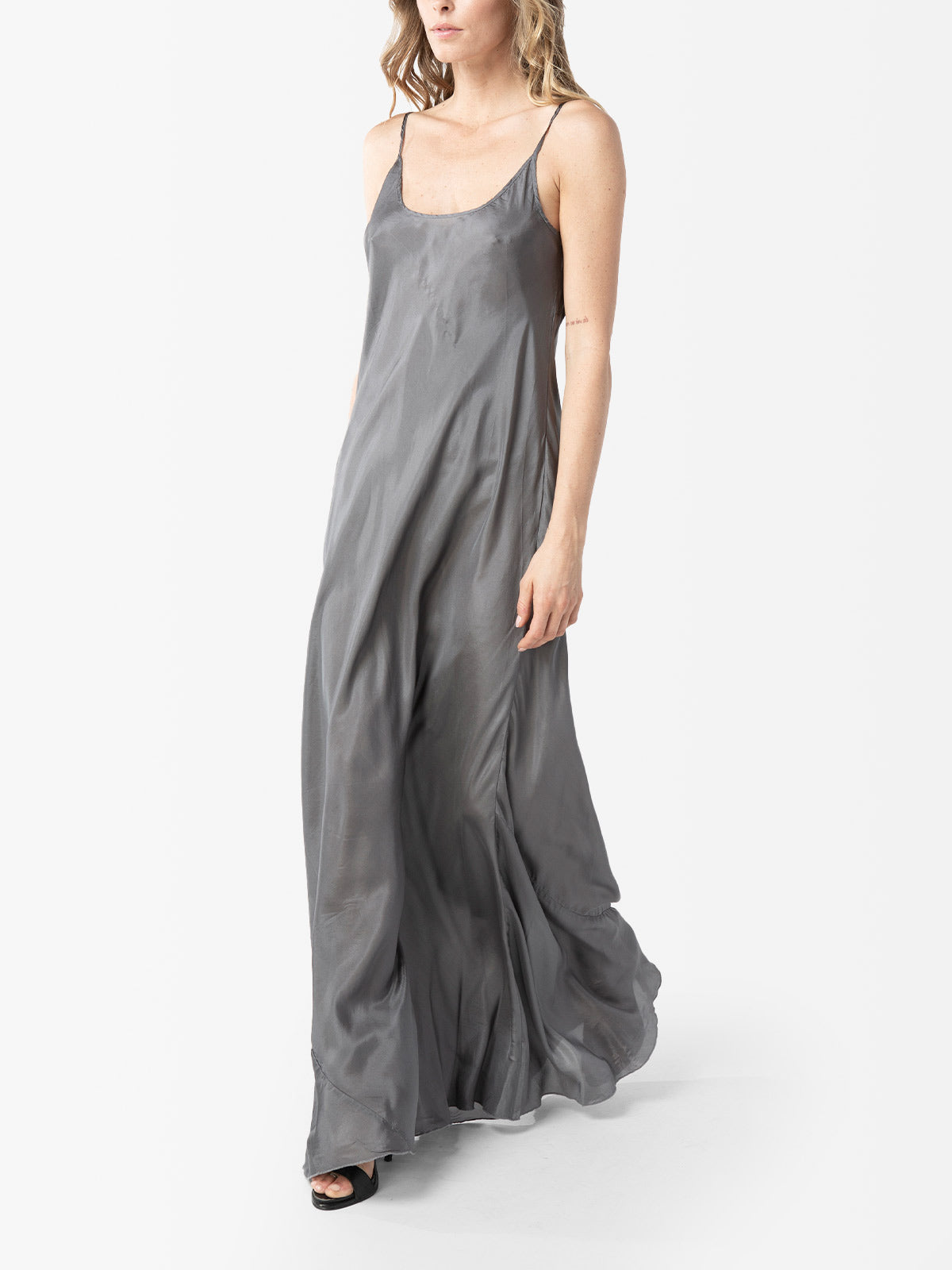 VACANCES Silk Habotai Slip Dress front