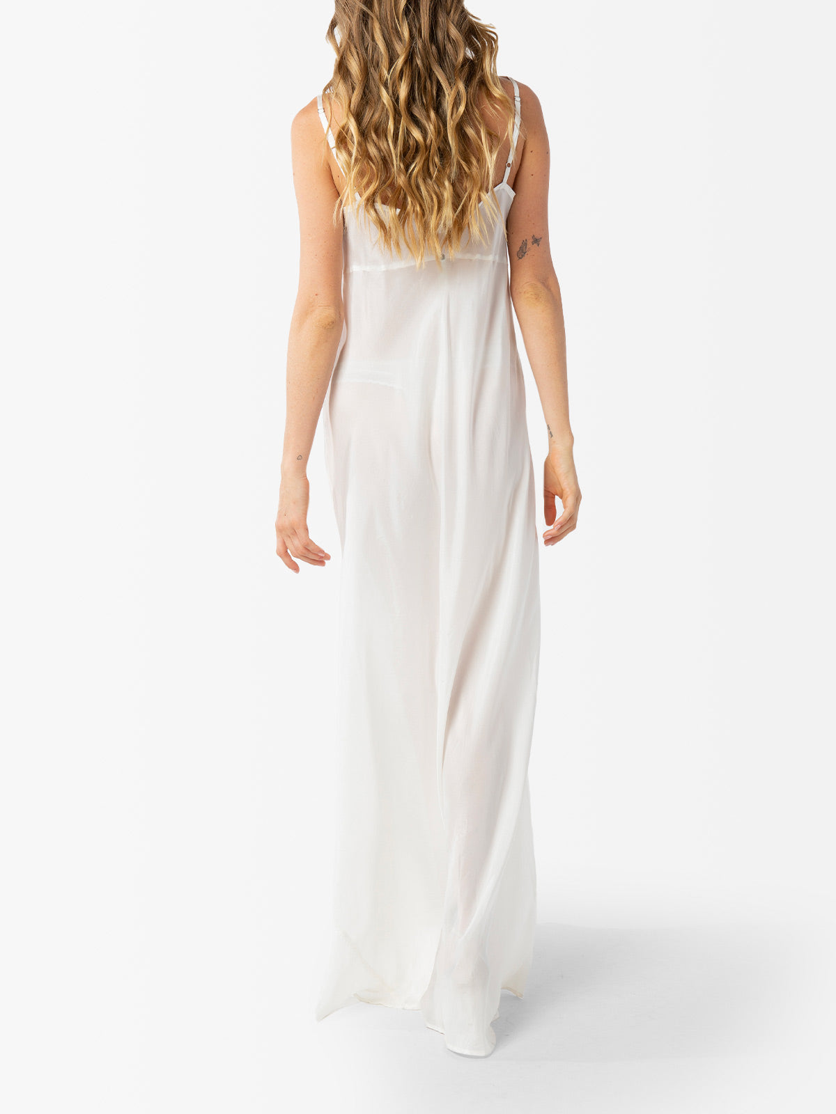 VACANCES Silk Habotai Slip Dress back