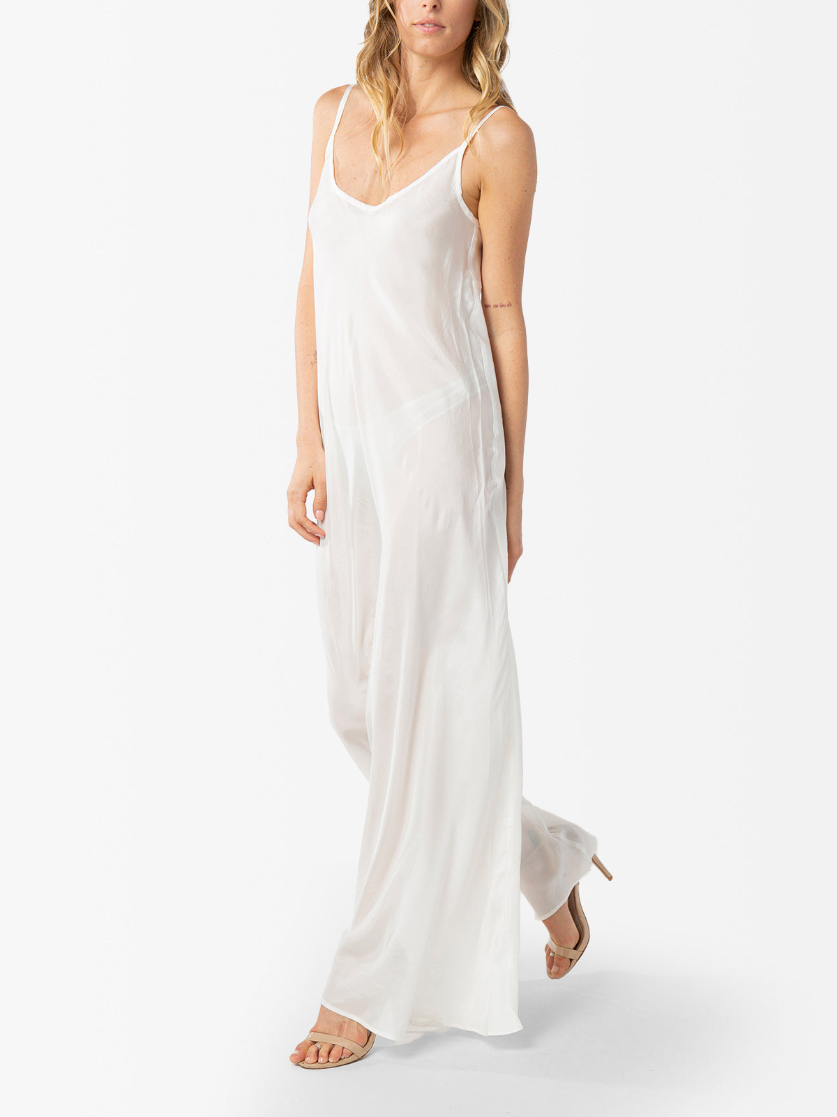 VACANCES Silk Habotai Slip Dress side